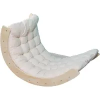 Buxibo Kletterbrücke/Kletterbogen aus Holz inklusive Kissen – Montessori-Klettergerüst – Naturholz – Kinderspielzeug – 82x51.5x52cm – Weiß