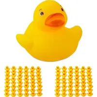 Relaxdays 96 x Badeente 3,5cm Gelb,Orange