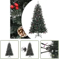 The Living Store Künstlicher Weihnachtsbaum mit Ständer Grün 180 cm PVC