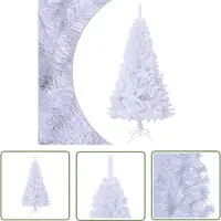 The Living Store Künstlicher Weihnachtsbaum mit Dicken Zweigen Weiß 150 cm PVC
