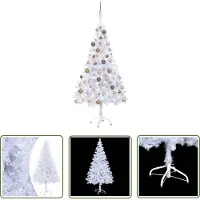 The Living Store Künstlicher Weihnachtsbaum Beleuchtung Kugeln 150cm 380 Zweige