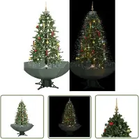The Living Store Schneiender Weihnachtsbaum mit Schirmfuß Grün 170 cm