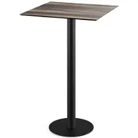 Essentials Urban Stehtisch Schwarz gestell + Tropical Wood HPL 70x70 cm