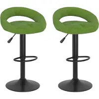 vidaXL Barhocker 2 Stk. Hellgrün Samt