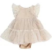 Gap Elegantes Kleid 646791-00 Écru Regular Fit
