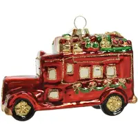Kaemingk Kugel Weihnachtsbaum Ornament Auto Shiny in Rot/Gold HOMLA
