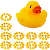 Relaxdays 120 x Badeente 5cm Gelb,Rot