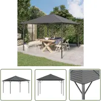 The Living Store Pavillon mit Dach 3x3 m Anthrazit