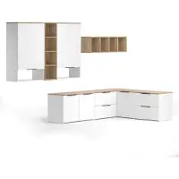 Vicco Wohnwand Wido Weiß/Sonoma 9 Teile, Model 51728