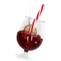 HD Collection Ornament Weihnachtskugel Cocktail Süßes Glas Rot 11,5 cm (rood)