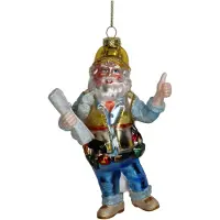 HD Collection Ornament Weihnachtskugel Bauleiter Glas Multi 12,7 cm (multi)