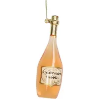 HD Collection Ornament Weihnachtskugel Champagnerflasche Glas Klar 14 cm (transparant)