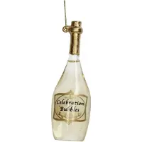 HD Collection Ornament Weihnachtskugel Champagnerflasche Glas Klar 14 cm (transparant)