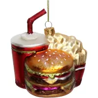 HD Collection Ornament Fast Food Menü Glas Multi 10.7cm (multi)