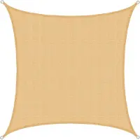 AMANKA UV Sonnensegel 4x4 m HDPE Quadrat Sonnenschutz Überdachung Garten Balkon Beige