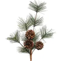 Everlands Künstliche Tannenzweige 30cm Tannenzapfen Zapfen Weihnachtsdeko Dekozweige grün