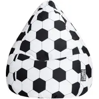 Sitting Bull Sitzsack BeanBag Fußball XL 110 x 70 cm Schwarz Bbxl