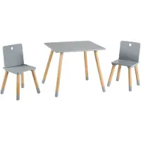 Roba Tisch und Stühle Junior Holz grau/braun 3-teilig