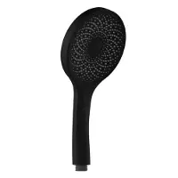 Schutte Handbrause CAPRI, Duschkopf mit Samtstrahltechnologie, Duschbrause mit 3 Strahlarten, Regendusche Schwarz matt