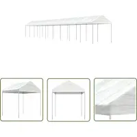 The Living Store Pavillon mit Dach Weiß 20,07x2,28x2,69 m Polyethylen