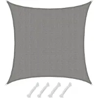 AMANKA HDPE Sonnensegel Wasserdurchlässig - 7 x 7 m Viereckig Grau