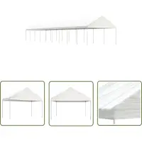 The Living Store Pavillon mit Dach Weiß 20,07x4,08x3,22 m Polyethylen