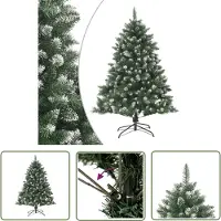 The Living Store Künstlicher Weihnachtsbaum mit Ständer 150 cm PVC
