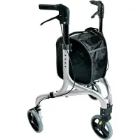 WEINBERGER Aluminium Rollator mit 3 Rädern, stabil, klappbar, faltbar, Leichtgewicht: 4,2 KG, Wohnung + Draußen, leicht und wendig, Modell: 02217