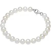 Lulu & Jane Perlen-Armband Sterling Silber Süßwasser-Zuchtperle in weiß | Gr.: 21 cm