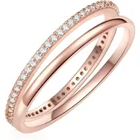 Lulu & Jane Ring Messing Zirkonia in roségold | Gr.: 58