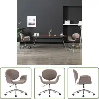 The Living Store Drehbarer Bürostuhl Taupe Stoff