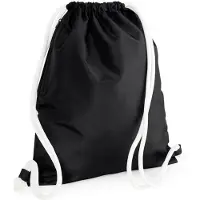 Bagbase Turnbeutel Icon BG110, black, wasserabweisend, mit Kordelzug, aus Polyester, zum Bemalen, 15 Liter, 48 cm
