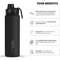 720°DGREE 720DGREE Trinkflasche noLimit Onyx Black, 0,95 Liter, Edelstahl, schwarz, inkl. Sportdeckel
