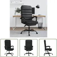 The Living Store Bürostuhl mit Massagefunktion Schwarz Kunstleder