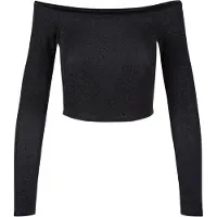 Urban Classics Ladies Off Shoulder Glitter Longsleeve