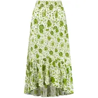 Shiwi Gia Skirt Botanic Flower Green Botanic Passiflora Größe: XL | Midiröcke Outlet | Damen | Grün