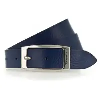 Tamaris Ledergürtel "Charlie Silver", Damen, Gr. 90, blau, Rindsleder, unifarben, Basic, Gürtel Ledergürtel, mit länglicher Doppelschließe, aus Rindsleder, unifarben