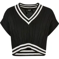 Urban Classics Rundhalspullover "Damen Ladies Cropped Knit College Slipover" 1 Stk.
