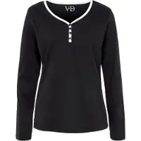 Vivance Pyjamaoberteil mit Paspel und kurzer Zier-Knopfleiste
