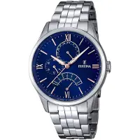 Festina Herren-Armbanduhr Retrograde Analog Quarz Edelstahl silber UF16822/3