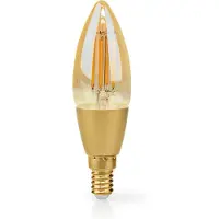 Nedis SmartLife LED Filament Lampe - Wi-Fi - E14 - 470 lm - 4.90 W - Warmweiss - 1800 - 3000 K - Glas - Android / IOS - Kerze - 1 Stück