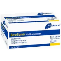 Meditrade Mullkompressen 7,5x7,5 cm unsteril 8fach 100 St Kompressen