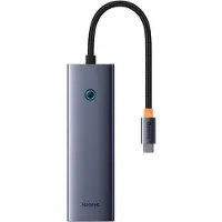 Baseus OS-UltraJoy 6-in-1 USB-C Hub - 4K 60Hz - 100 Watt Laden - Dockingstation - Space Grey