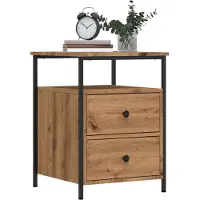 vidaXL Nachttisch Nachtschrank Nachtkommode Nachtkonsole 2 Stk. Artisan-Eiche