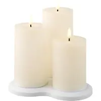 Lumineo ladattavat vahakynttilät, 3 kpl, valkoinen