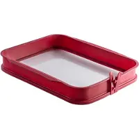Coox Auflaufform gross mit Glas-Servierplatte Silikon Backform für Aufläufe und Kuchen