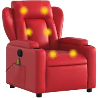 vidaXL Massagesessel Rot Kunstleder