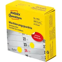 Avery 3852, Gelb, Rund, Dauerhaft, Universal, Papier, 1 cm