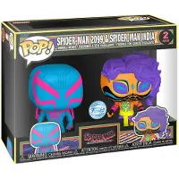 Funko POP! Pop! Spider-Man: Across the Spider-Verse – Spider-Man 2099 & Spider-Man India (Blacklight-Exklusivausgabe)