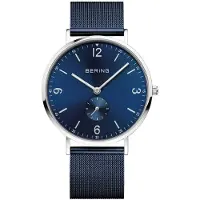 Bering Herren Uhr Armbanduhr Classic Small Second Blau - 14040-307 Edelstahl